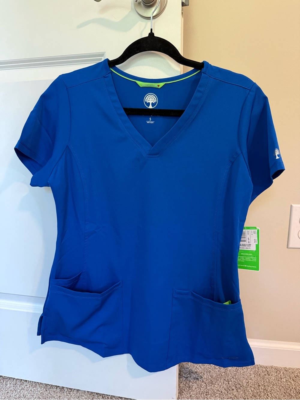 Healing Hands scrub top / Royal blue/ Small